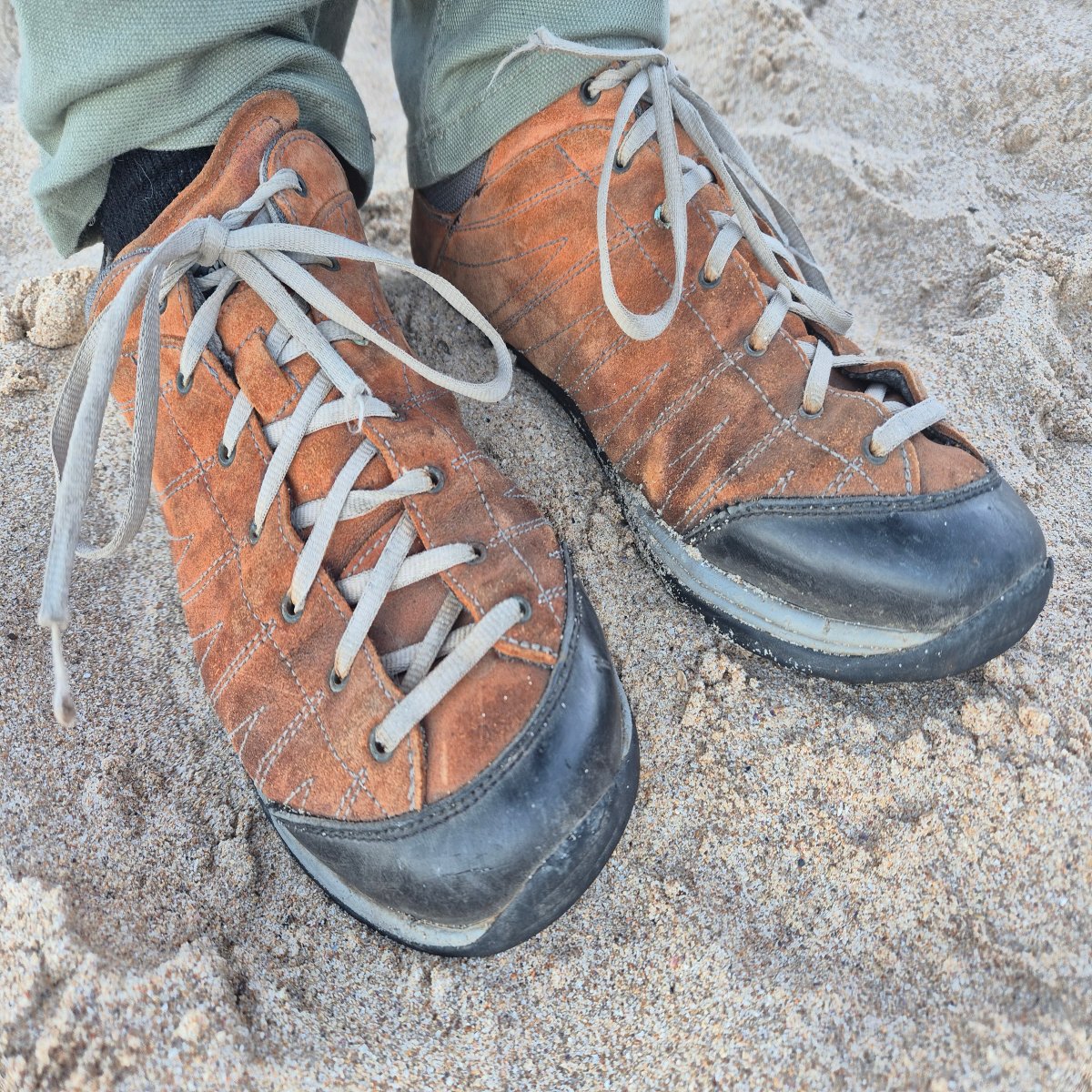 Orange Suede Hiking Boots